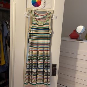 Milly micro striped flare dress